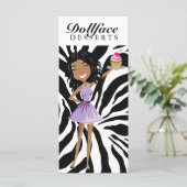 311 Dollface Nachtische Ebonie Zebra-Menü Menükarte (Stehend Vorderseite)