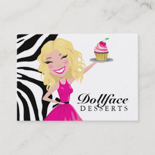 311 Dollface NachtischeZebra Blondie 3,5 x 2 Visitenkarte