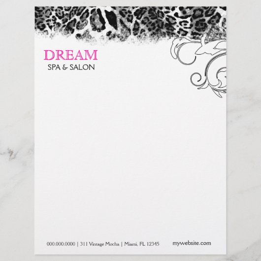 311 DreamPink Leopard Briefbogen (Vorderseite)