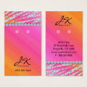 311 Earring Display Cards Juwelry Zebra Glitzer (Vorne & Hinten)