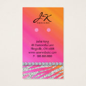 311 Earring Display Cards Juwelry Zebra Glitzer (Rückseite)