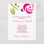 311-ELEGANTE PINK ROSE-EINLADUNG EINLADUNGSPOSTKARTE (Vorderseite)