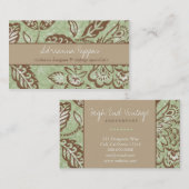 311 ERBSEN-MIT BLUMENVINTAGES VISITENKARTE (Vorne/Hinten)