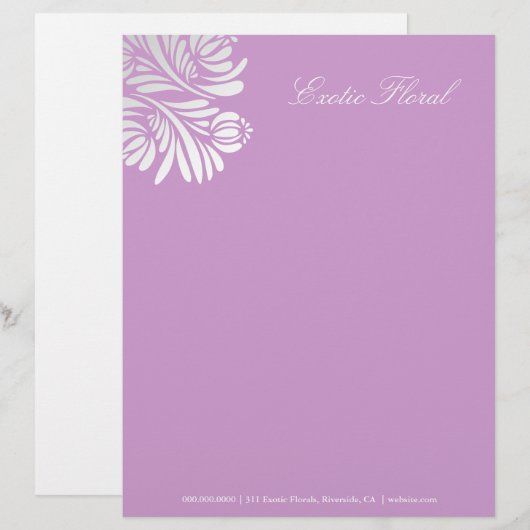 311-Exotic Blumen| lila Briefkopf (Vorne/Hinten)