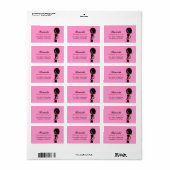 311 Fashion-American American Curly Hair Labels Adressaufkleber (Vorne)