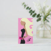 311 Fashionista-Platin-Blondine TAN Visitenkarte (Stehend Vorderseite)