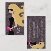 311 Fliegerfashionista-blonder Pink-Damast Visitenkarte (Vorne/Hinten)