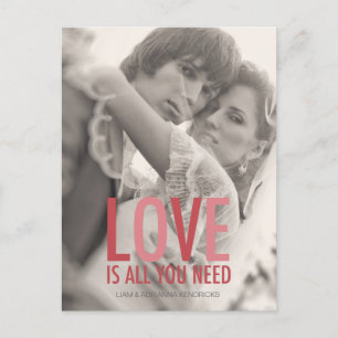311 Foto Liebe ist alles, was Sie brauchen Red Pin Postkarte