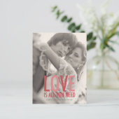 311 Foto Liebe ist alles, was Sie brauchen Red Pin Postkarte (Stehend Vorderseite)