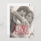 311 Foto Liebe ist alles, was Sie brauchen Red Pin Postkarte (Vorne/Hinten)