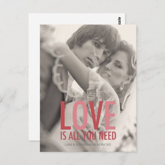 311 Foto Liebe ist alles, was Sie brauchen Red Pin Postkarte (Vorne/Hinten)