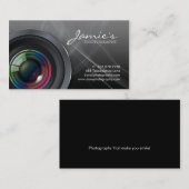 311 Fotograf-Visitenkarte-modernes Schwarzes Visitenkarte (Vorne/Hinten)