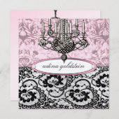 311-Französin Budoir| Vintag Pink - Einladung (Vorne/Hinten)