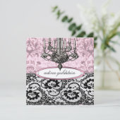 311-Französin Budoir| Vintag Pink - Einladung (Stehend Vorderseite)