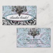 311-Frenchie Budoir | Vintager Türkis Visitenkarte (Vorne/Hinten)