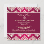 311 Gabriella Hot Pink & MaroonDamask Einladung (Rückseite)