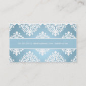 311-Geneva gefror blauen Damast Visitenkarte (Rückseite)