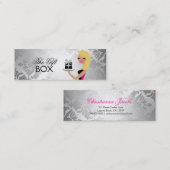 311 Geschenkboxen-Süsse-gewellter blonder Damast Mini Visitenkarte (Vorne/Hinten)