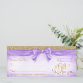 311 Geschenkgutachten für Lila Imitate Glitzer (Stehend Vorderseite)