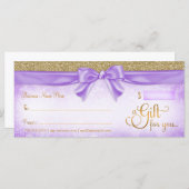 311 Geschenkgutachten für Lila Imitate Glitzer (Vorne/Hinten)