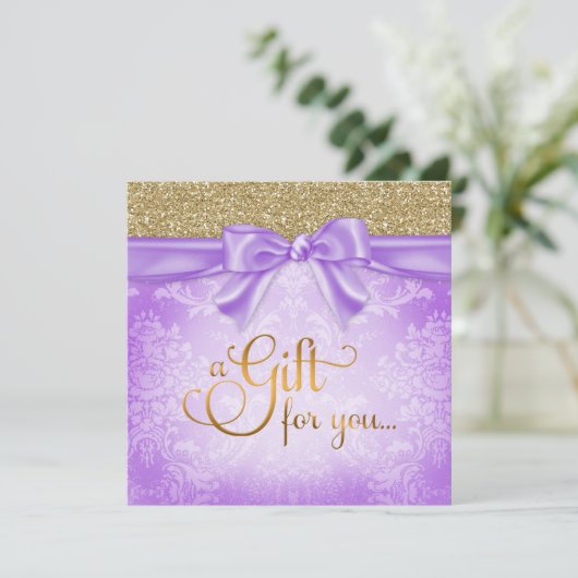 311 Geschenkgutachten für Lila Imitate Glitzer (Stehend Vorderseite)