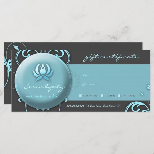 311 Geschenkgutschein für Friedlichen Wellness-Cen (Vorne/Hinten)