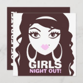 311 Girls Night Out {Luscious Lash Girl} Einladung (Vorne/Hinten)