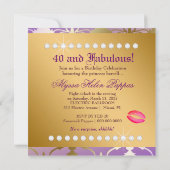 311 Glamour Lilac Damask Überraschung Einladung (Rückseite)