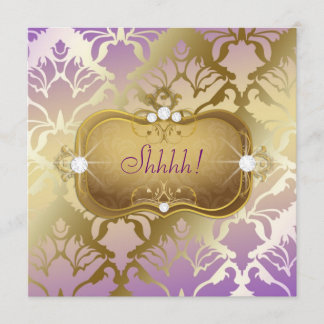 311 Glamour Lilac Damask Überraschung Einladung