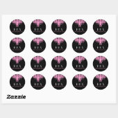 311 Glitz Boutique Pink Kronleuchter Runder Aufkleber (Blatt)