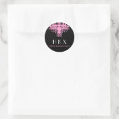 311 Glitz Boutique Pink Kronleuchter Runder Aufkleber (Tasche)