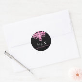 311 Glitz Boutique Pink Kronleuchter Runder Aufkleber (Umschlag)
