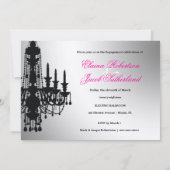 311-Glitz Kronleuchter - Einladung Metallic Silver (Rückseite)