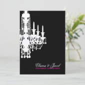 311-Glitz Kronleuchter - Einladung Metallic Silver (Stehend Vorderseite)