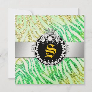 311 Glitzer Queen Zebra Lemon Limon Metal (beliebi Einladung