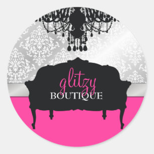 311 Glitzy Chic Boutique Hot Pink Runder Aufkleber