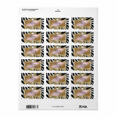 311 Gold Glam Crazy Zebra Adressetikett (Vorne)