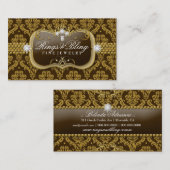 311-Golden Bling Damast Visitenkarte (Vorne/Hinten)