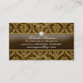 311-Golden Bling Damast Visitenkarte (Rückseite)