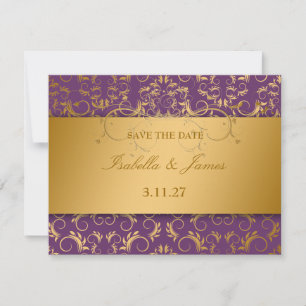 311-Golden diVine Eggplant Lila RSVP-Karte RSVP Karte