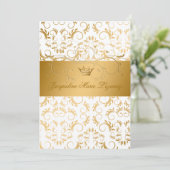 311-Golden diVine Weißer Genuss Süß 16 Einladung (Stehend Vorderseite)