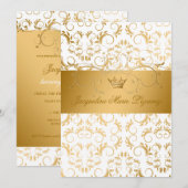 311-Golden diVine Weißer Genuss Süß 16 Einladung (Vorne/Hinten)