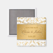 311-Golden diVine Weißer Traum Save the Date Magnet (Vorderseite/Rückseite)