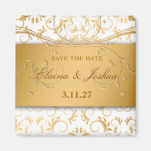 311-Golden diVine Weißer Traum Save the Date Magnet