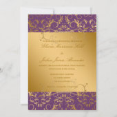 311-Golden erahnen lila | Aubergine Einladung (Rückseite)