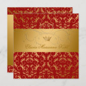 311-Golden erahnen süße Kirschrot-Bonbon 16 Einladung (Vorne/Hinten)