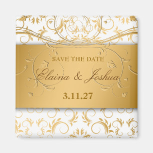 311-Golden erahnen weiße Freude Save the Date Magnet