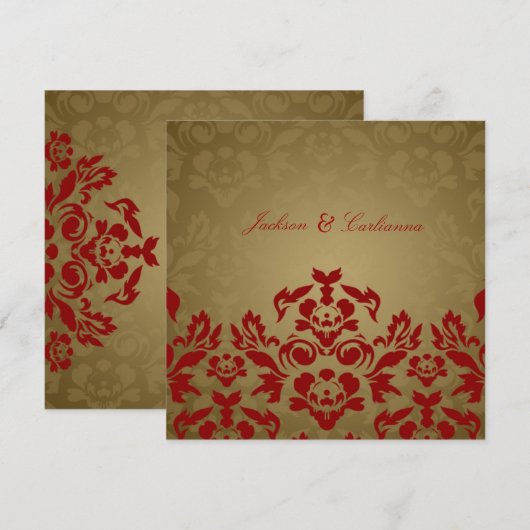  311-Golden Flame Square Einladung (Vorne/Hinten)