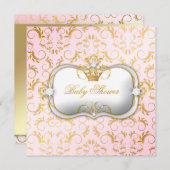 311 goldene göttliche rosa Babyparty Ciao Bella Einladung (Vorne/Hinten)