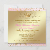 311 goldene göttliche rosa Babyparty Ciao Bella Einladung (Rückseite)